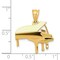 14K Yellow Gold Grand Piano Charm Music Pendant Jewelry 20mm x 18mm